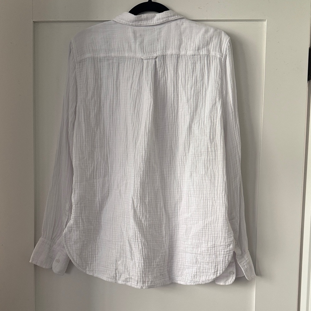 J. Crew Women's White Gauze Button Down Shirt - Picture 3 of 4